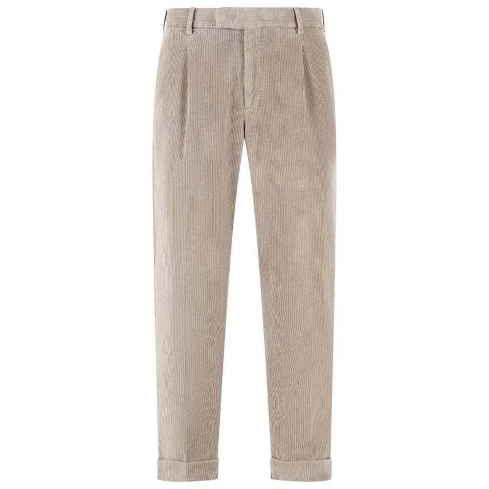 Pt01 'Rebel' Beige Cotton Blend Pants Men
